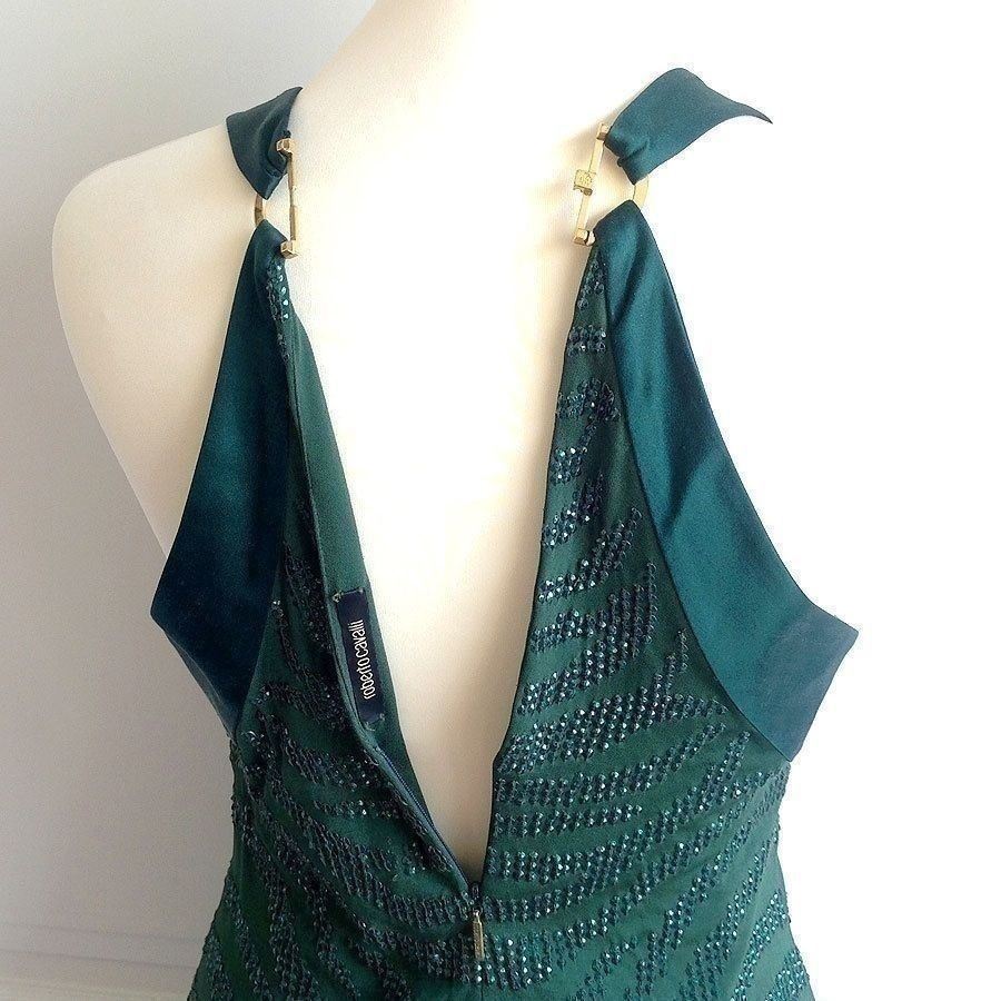 Roberto Cavalli Emerald Green Size 42 Sleeveless Dress w/Sequin ...