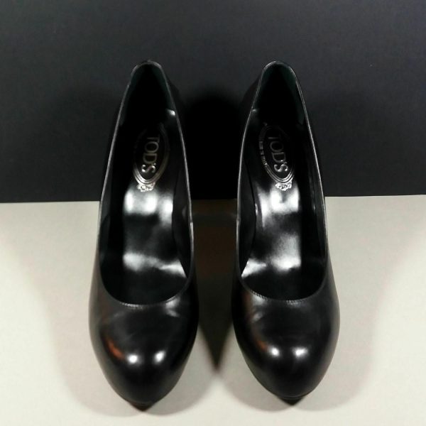 Tod’s Black Leather Size 40IT Mary Jane High Heel Pumps