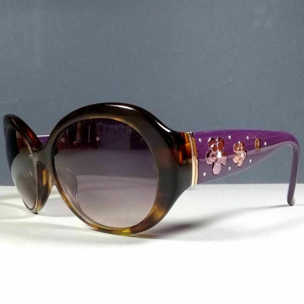 Loewe SLW 777S 135 Brown/Purple Mantón de Manila Flower Embellished Sunglasses