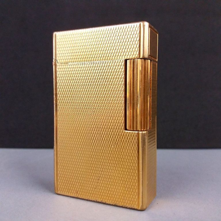 S.T. Dupont Ligne 1 Gold Diamond Patterned Cigarette Lighter ...