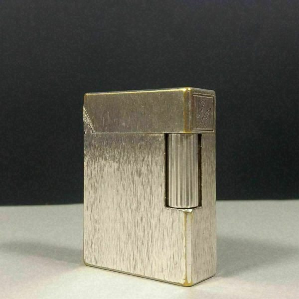 S.T. Dupont Paris Silver Plated Brushed motif Ligne 1 Small Gas Lighter