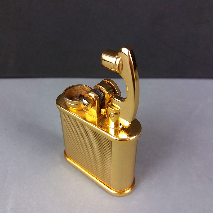 Colibri Kickstart Lift Arm Gas Lighter Gold Color Open Engraver w/Book ...