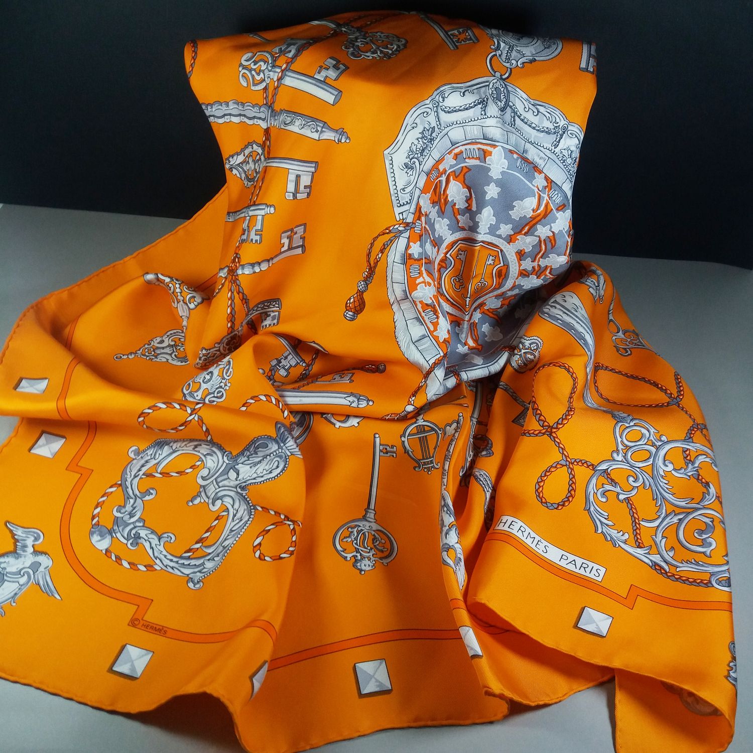 Les Cles or the Keys Hermes Silk Scarf in a Classic Colorway