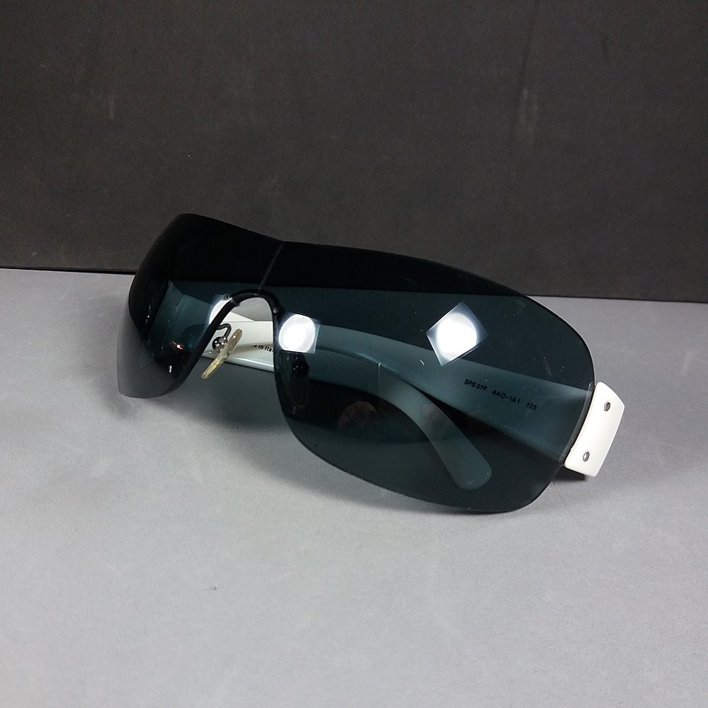 PRADA Men’s Designer Sunglasses White Shield SPS 07F 4AO-1A1 125 ...