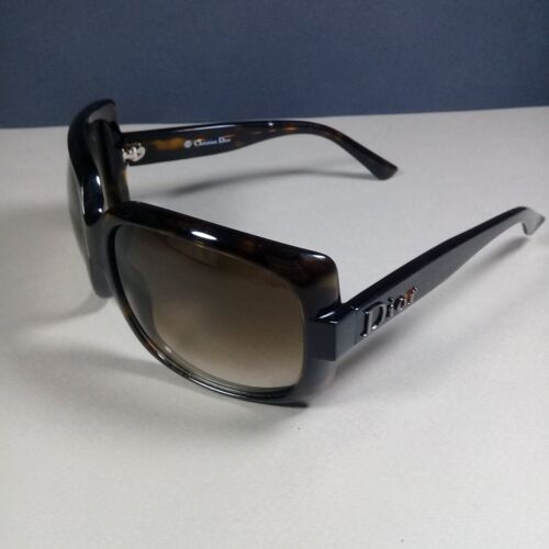 Christian Dior 60’S 1 086CC Black Oversize Wrap Brown Gradient Sunglasses