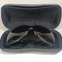 Chanel 4159 c.127/8G 120 3N Black Quilted CC Logo Sunglasses in Case