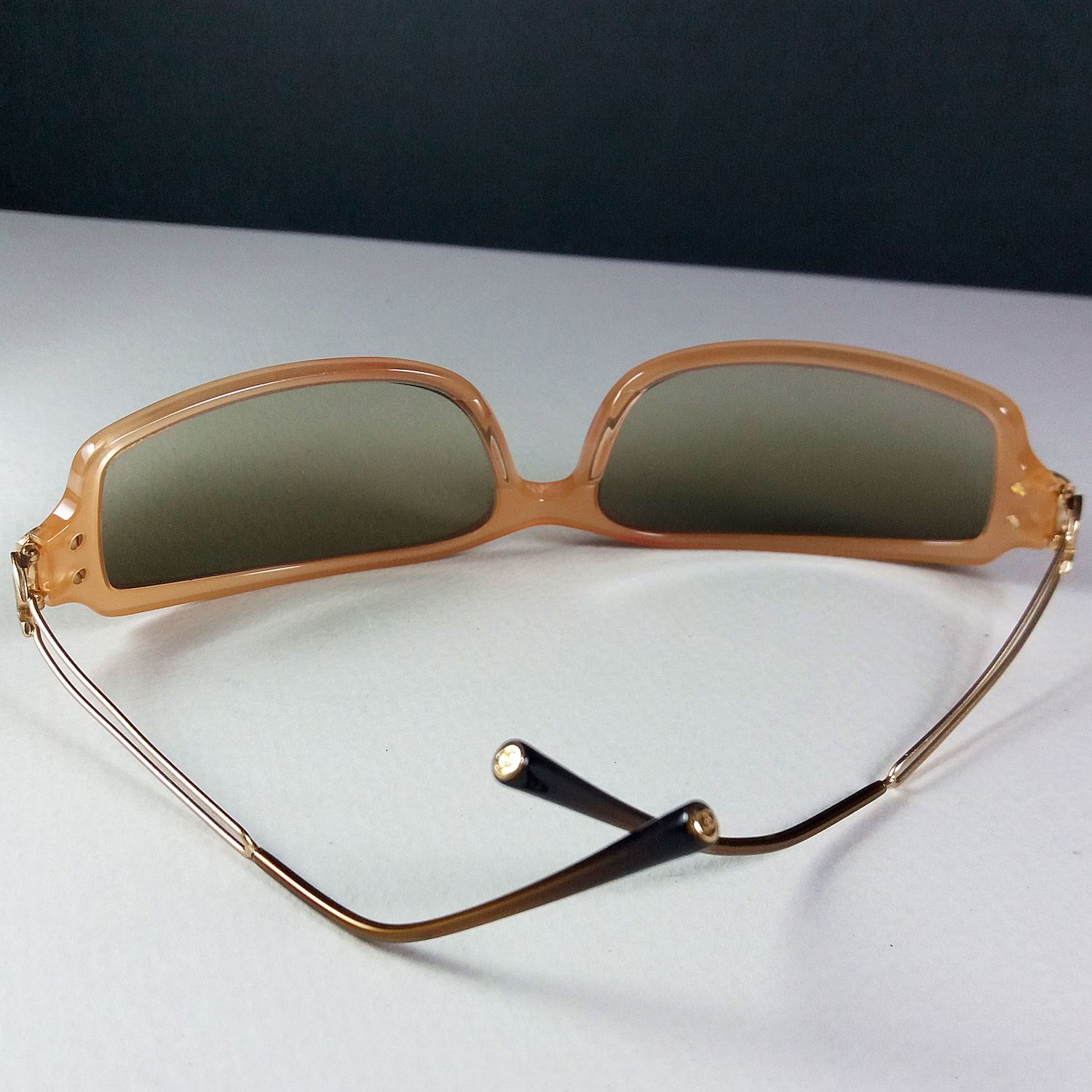 Chanel 5038 120 Beige/Silver w/Gold CC Logo Wire-frame Designer Sunglasses  –