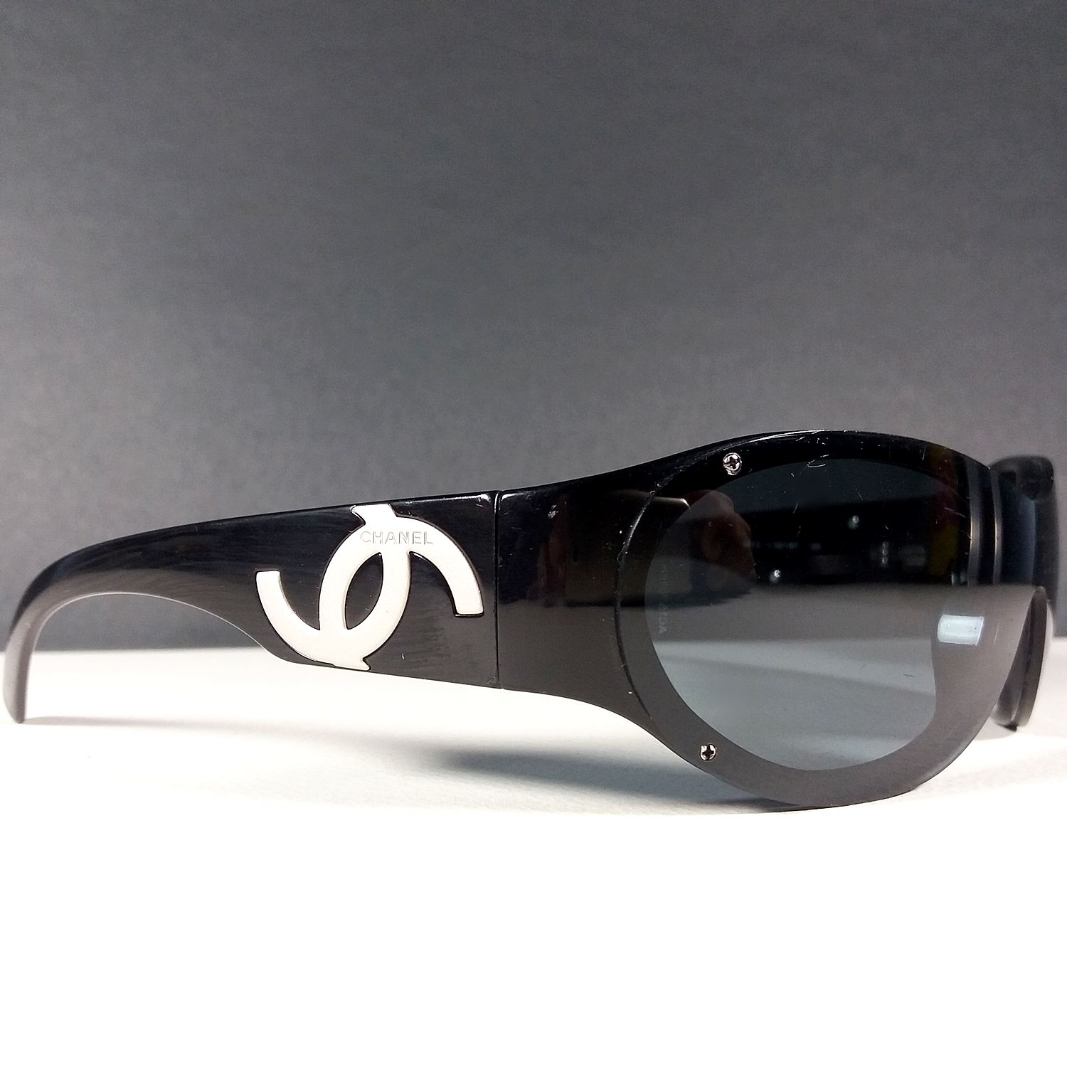Chanel 5073 c.501/87 120 Black/Grey CC Logos Designer Wrap