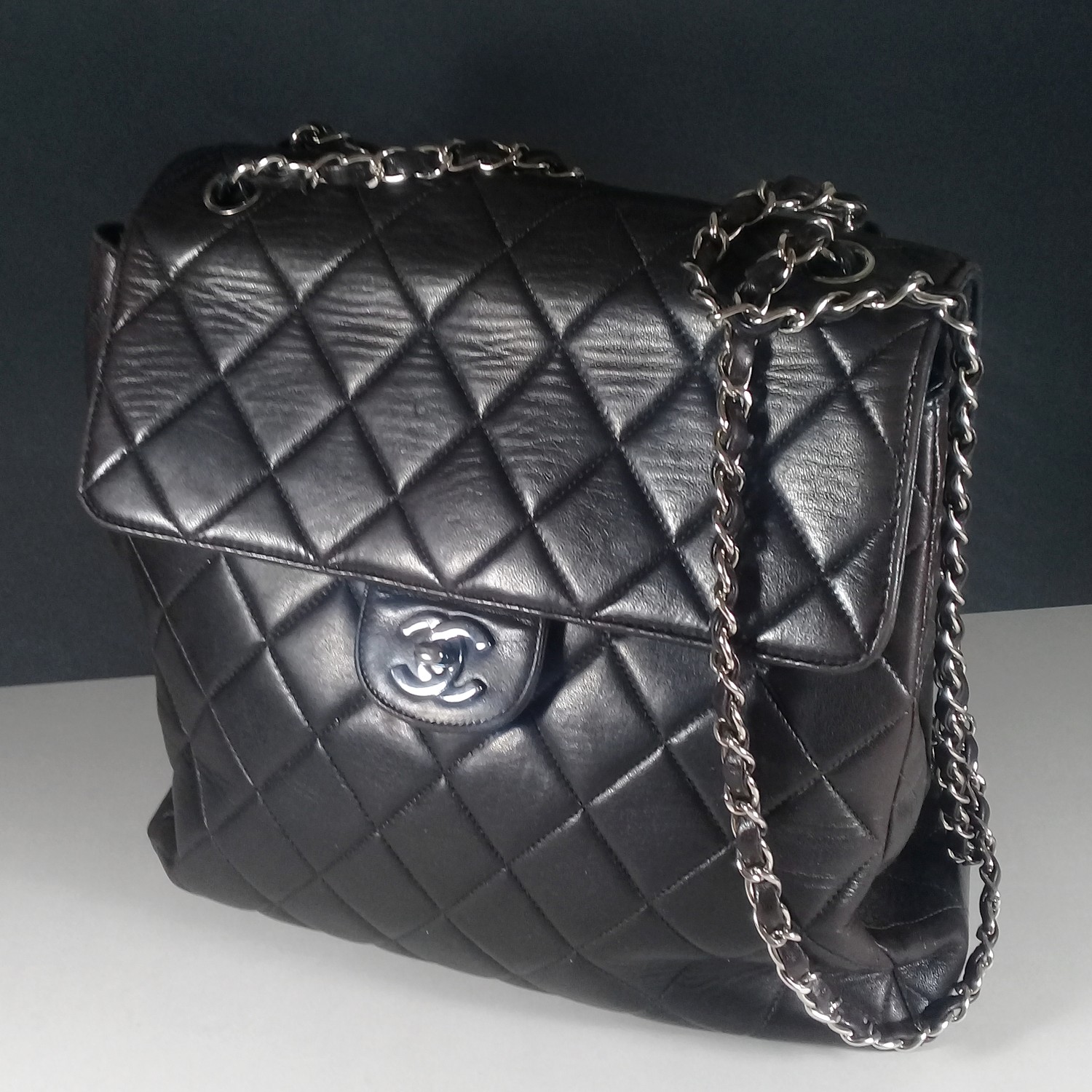 Handbags Chanel Rare Vintage Handbag Chanel Timeless Trapeze Lined Face Duo Caviar Leather Bag