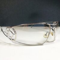 Christian Dior Calandre silver sunglasses frames with clear gray gradient lenses