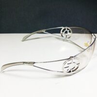 Christian Dior Calandre silver sunglasses frames with clear gray gradient lenses