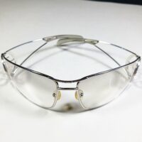 Christian Dior Calandre silver sunglasses frames with clear gray gradient lenses