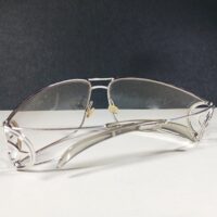 Christian Dior Calandre silver sunglasses frames with clear gray gradient lenses