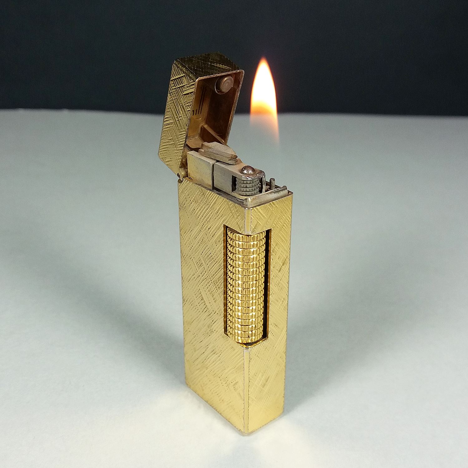 Dunhill Gold Florentine Rollagas Lighter US.RE 24163 Working SWISS Made ...