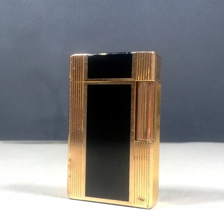 S.T. Dupont Vintage Black Laque de Chine Gold Ligne 1 Large Lighter ...
