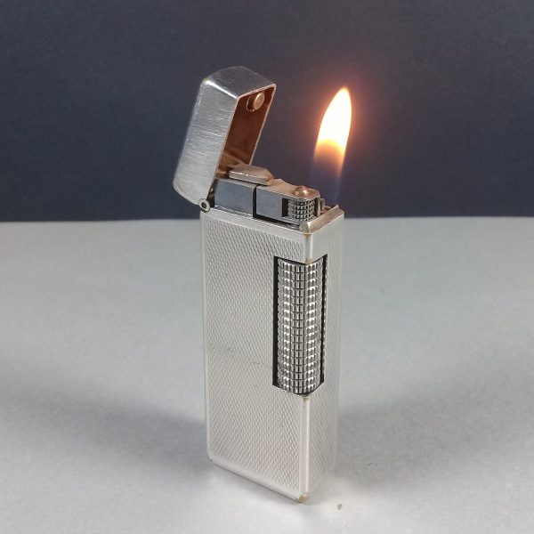 Dunhill Early 1960’s Silver Plated Rollagas Lighter Patented Swiss Made Working