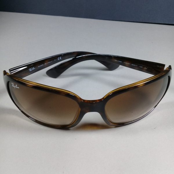 Ray Ban RB 4068 130 Tortoise Brown Gradient Wrap Sunglasses in Case Italy