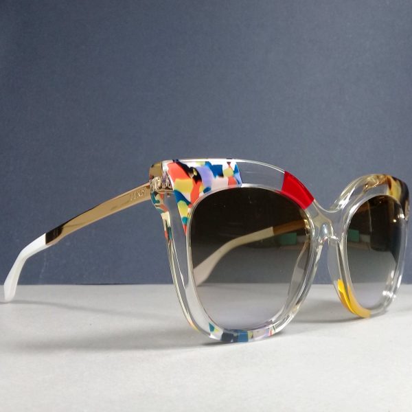 Fendi FF 0179/S Multicolored Jungle Clear Transparent Designer Sunglasses