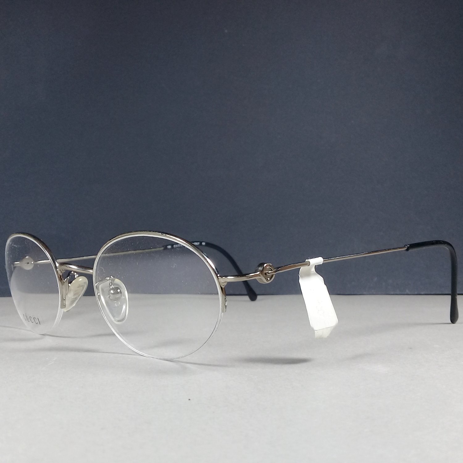 Gucci GG1601 4HK Silver Metal Half Rim Eyeglasses Extra Light Rx Frames