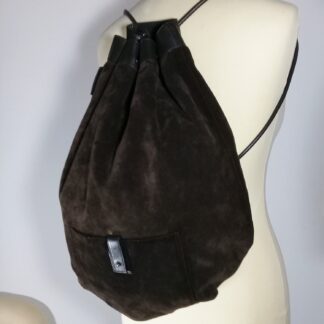 Gucci Suede Vintage Unisex Drawstring Backpack