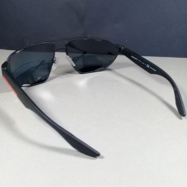 Prada Gray/Black Sport Polarized Aviator Sunglasses SPS 56U in Case