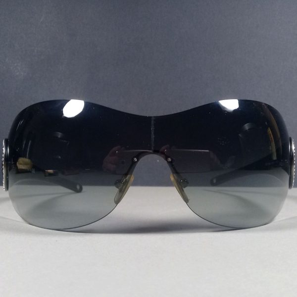 Versace MOD 4162-B Black Medusa Head w/Crystals Shield Sunglasses