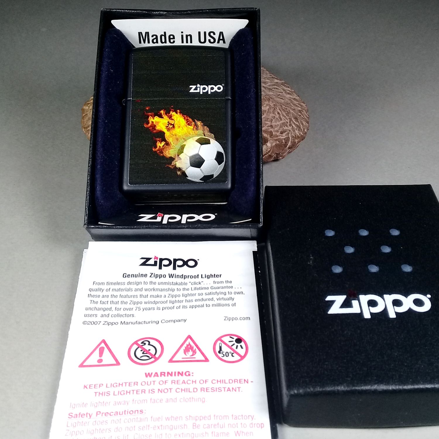 Zippo Futebol Soccer Football Limited Edition Unlit Lighter in Box